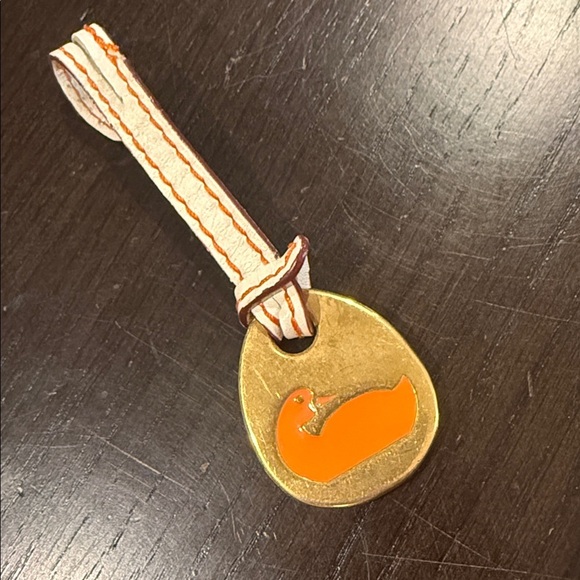 Dooney & Bourke DB Gold and Orange Keychain with Duck Design Authentic designer - Picture 2 of 5